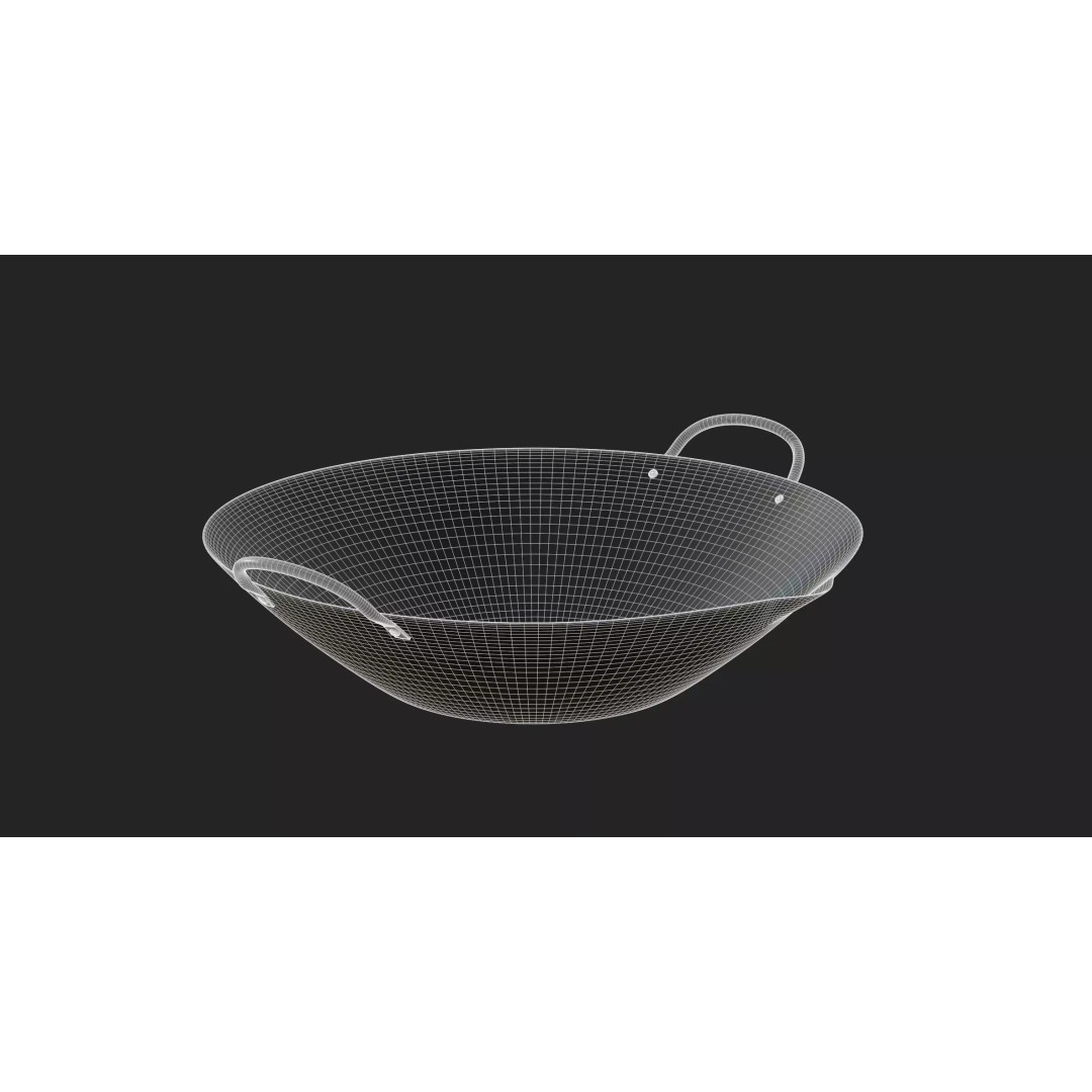Carbon Wok 3D Model – Low Poly Kitchenware, PBR Textures, FBX - View 13