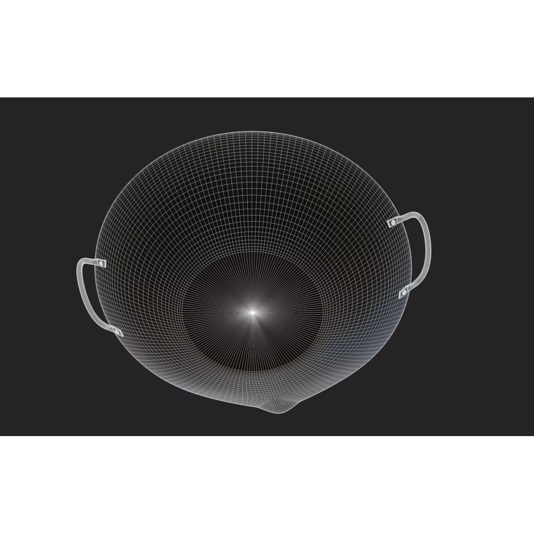 Carbon Wok 3D Model – Low Poly Kitchenware, PBR Textures, FBX - View 14