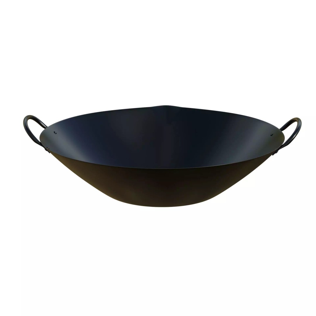 Carbon Wok 3D Model – Low Poly Kitchenware, PBR Textures, FBX - View 3