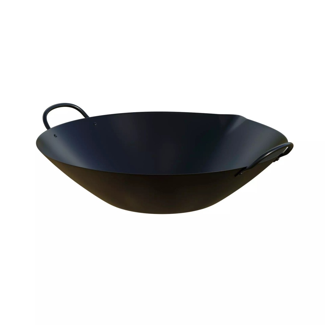 Carbon Wok 3D Model – Low Poly Kitchenware, PBR Textures, FBX - View 4