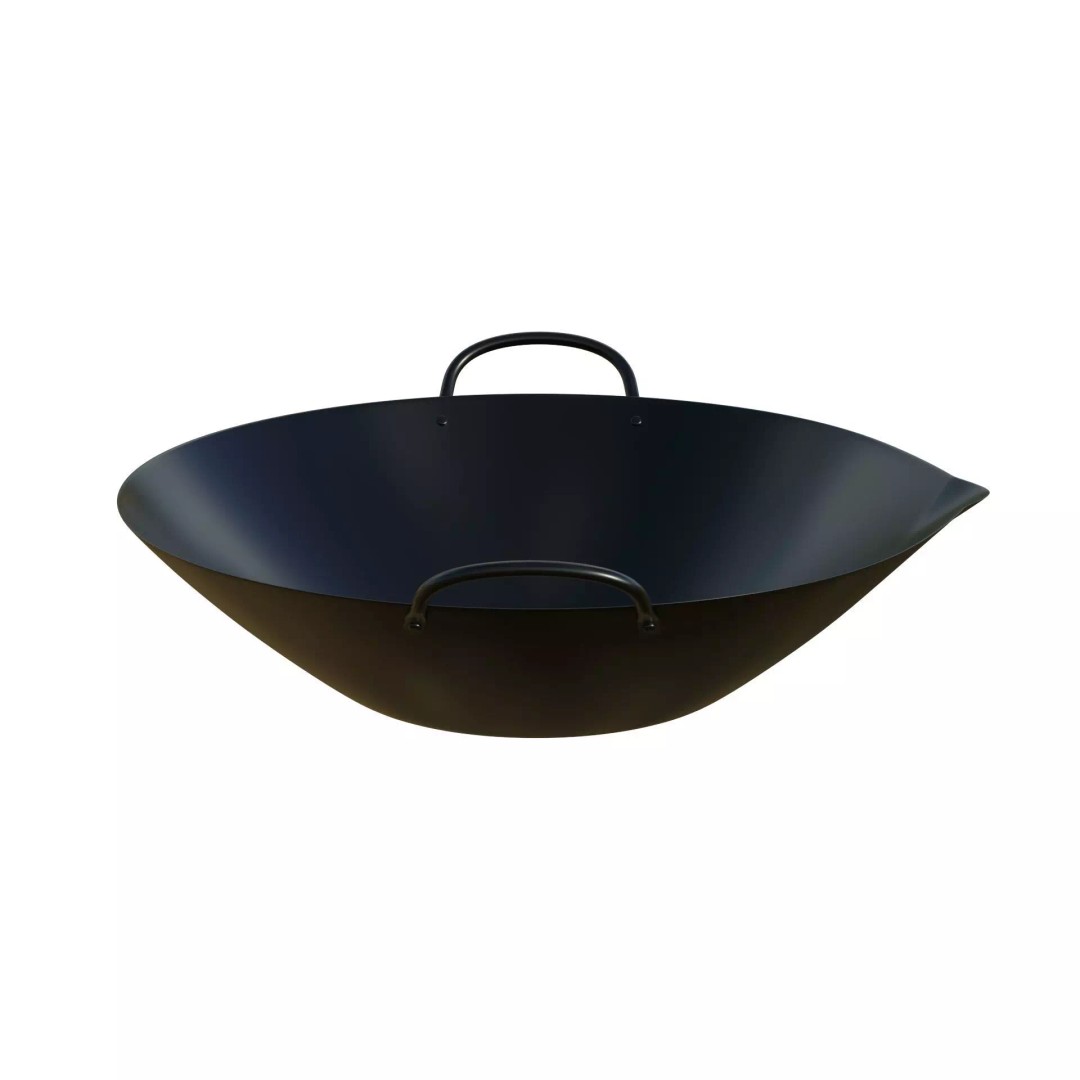 Carbon Wok 3D Model – Low Poly Kitchenware, PBR Textures, FBX - View 5