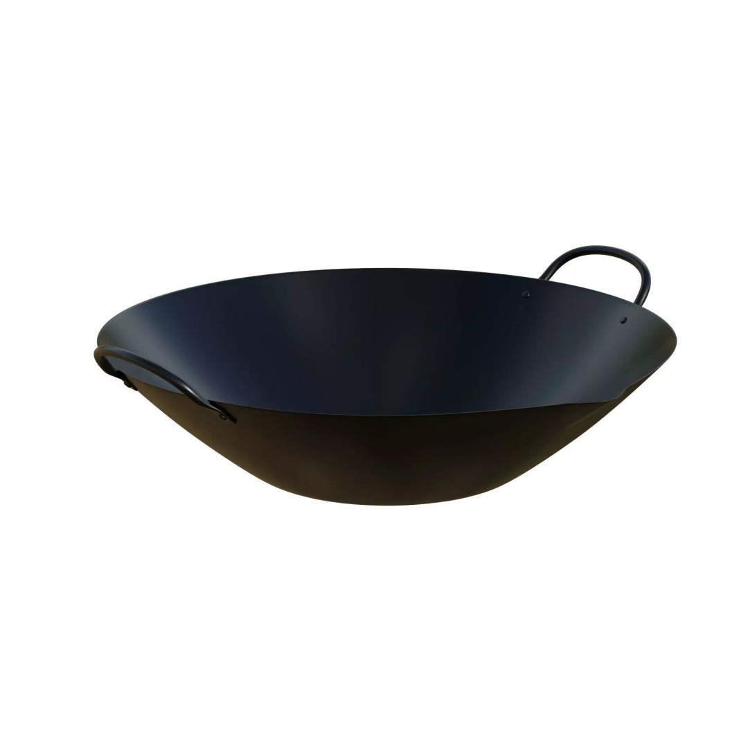 Carbon Wok 3D Model – Low Poly Kitchenware, PBR Textures, FBX - View 6