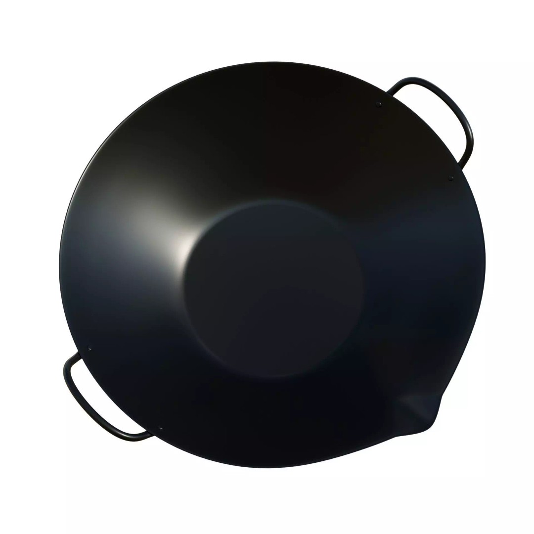 Carbon Wok 3D Model – Low Poly Kitchenware, PBR Textures, FBX - View 7