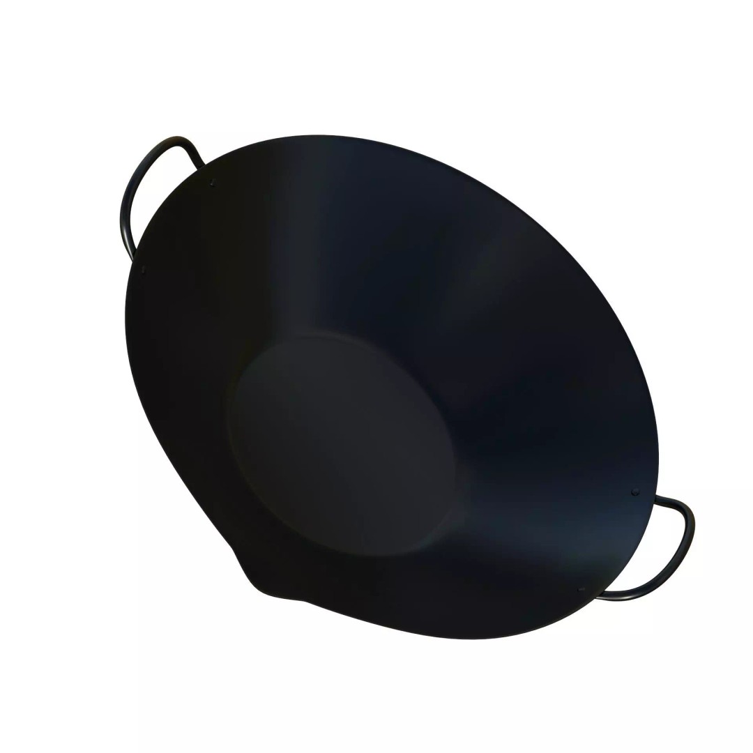 Carbon Wok 3D Model – Low Poly Kitchenware, PBR Textures, FBX - View 9