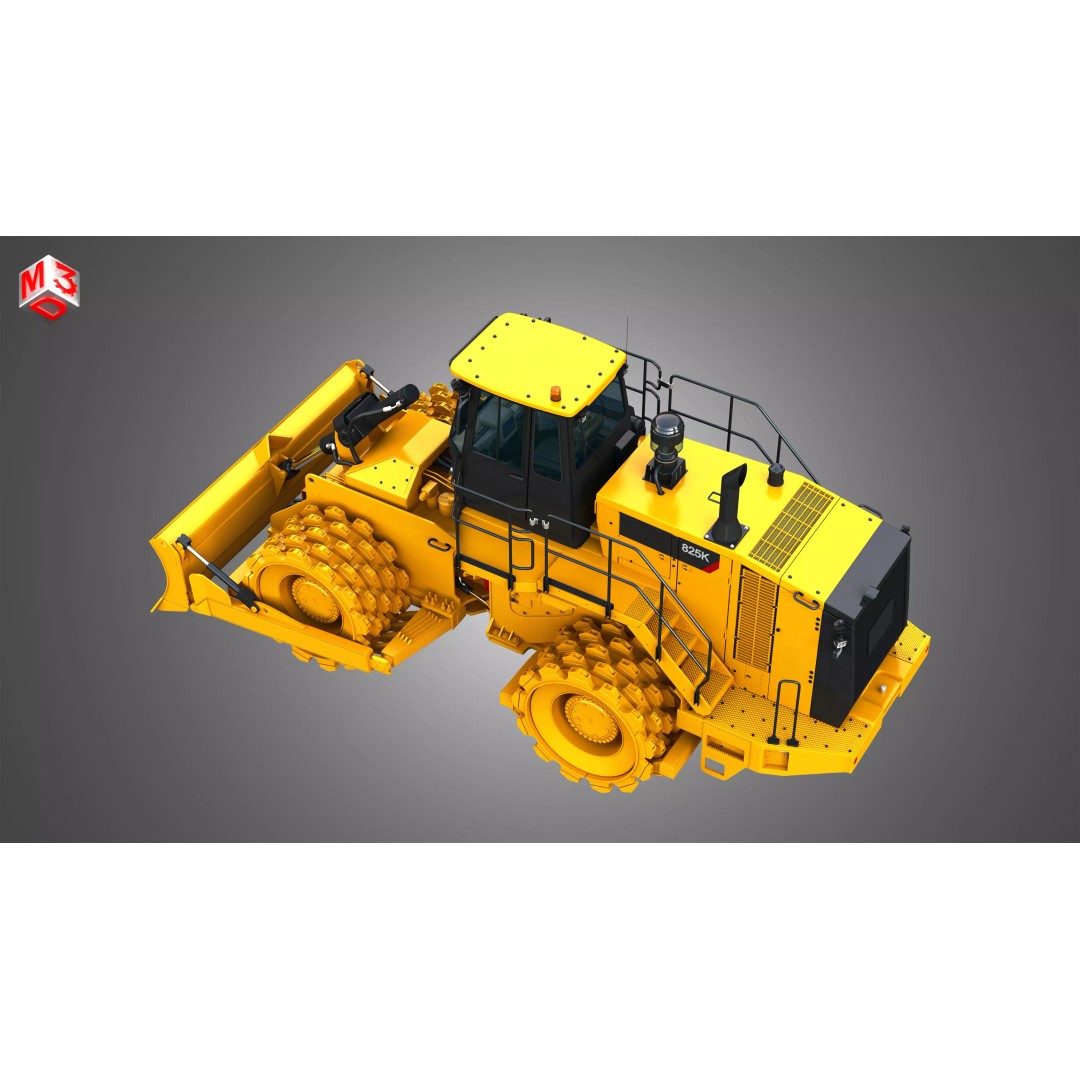825K Soil Compactor 3D Model – High Poly Game Asset, FBX, PBR