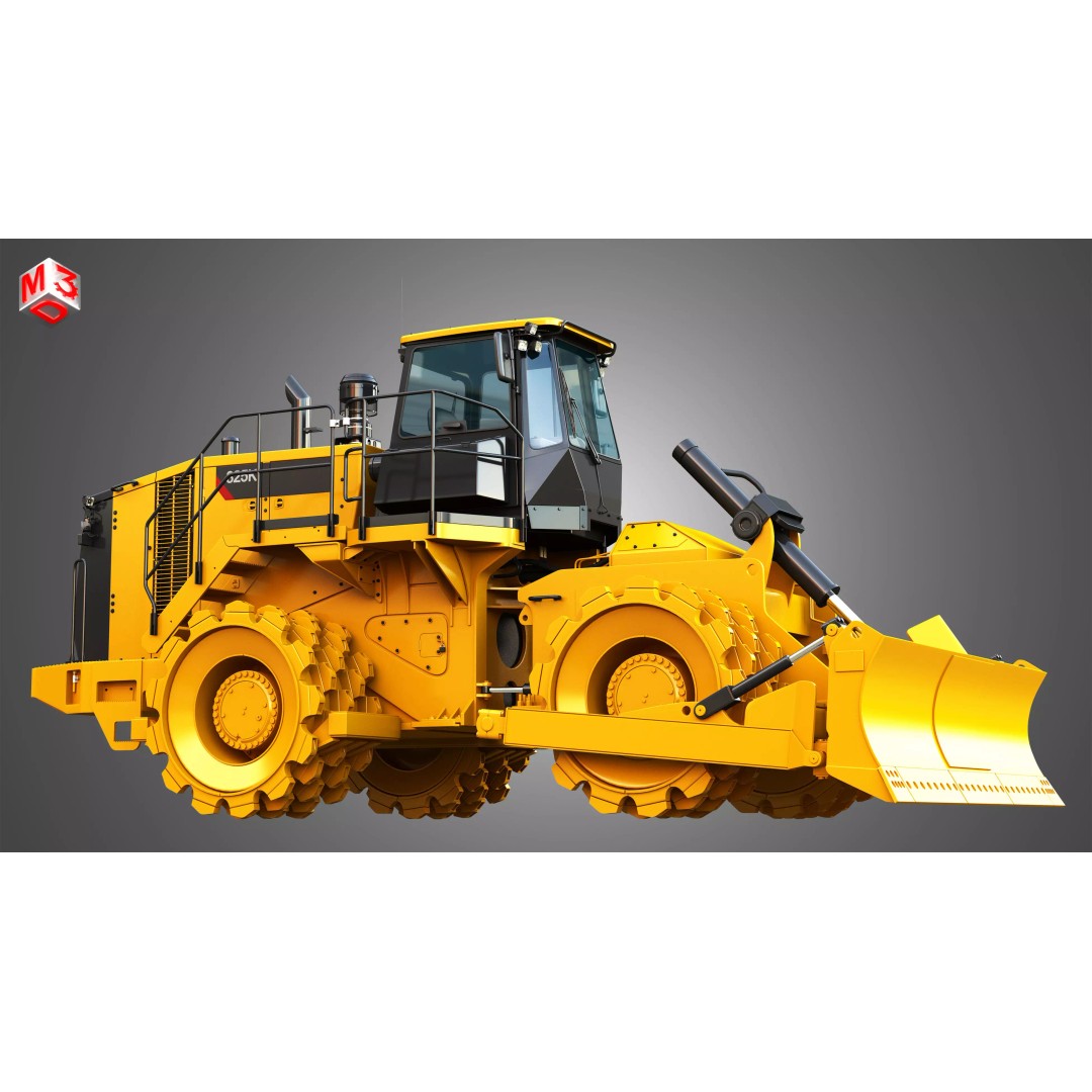 825K Soil Compactor 3D Model – High Poly Game Asset, FBX, PBR - View 10