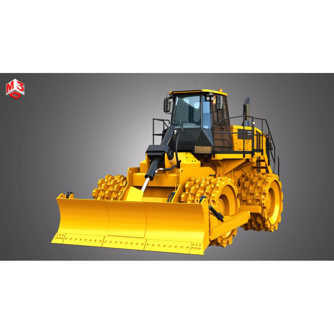 825K Soil Compactor 3D Model – High Poly Game Asset, FBX, PBR - View 12