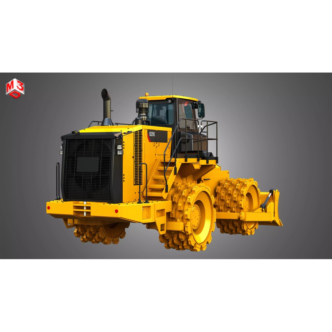 825K Soil Compactor 3D Model – High Poly Game Asset, FBX, PBR - View 13