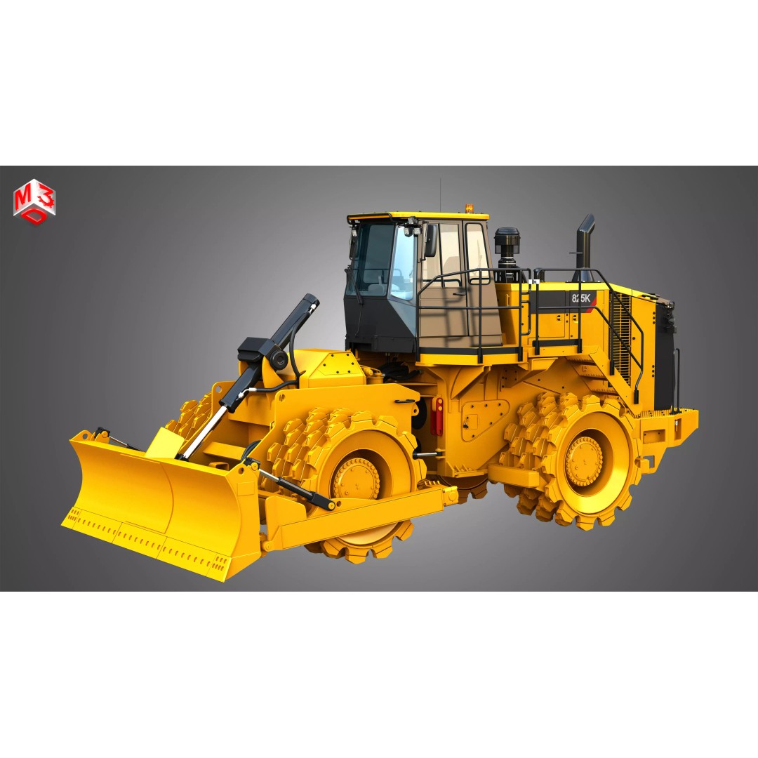 825K Soil Compactor 3D Model – High Poly Game Asset, FBX, PBR - View 16