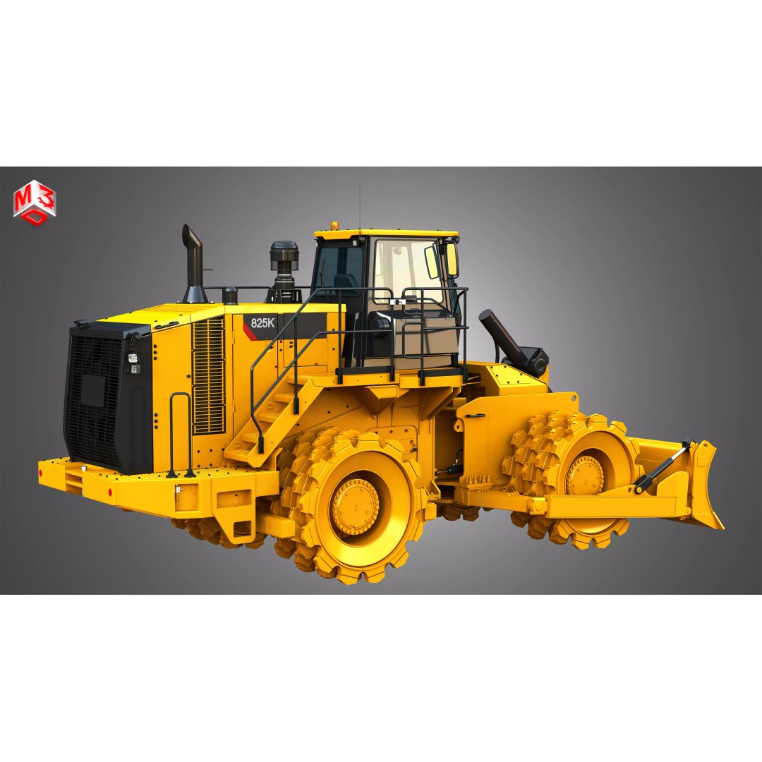825K Soil Compactor 3D Model – High Poly Game Asset, FBX, PBR - View 17