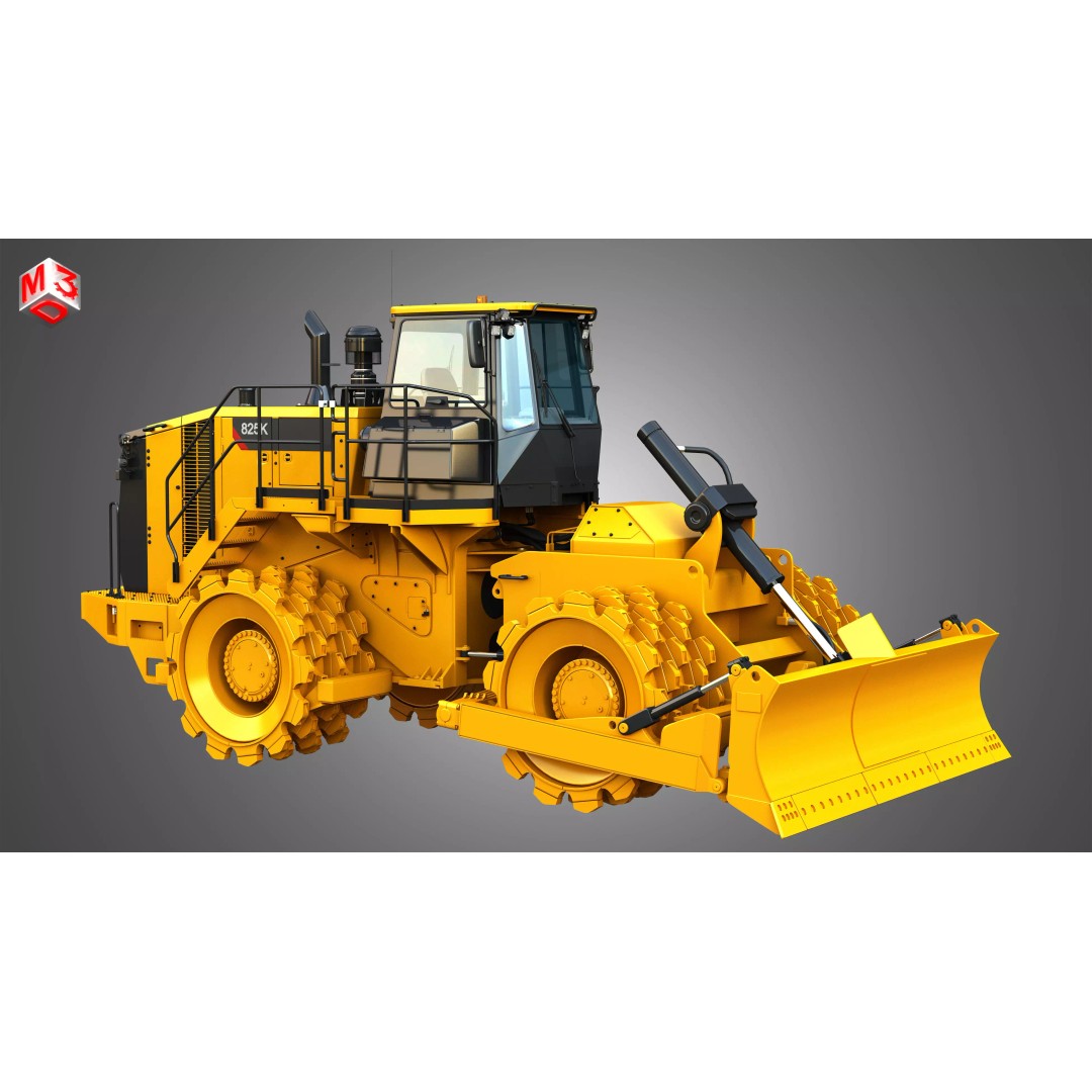 825K Soil Compactor 3D Model – High Poly Game Asset, FBX, PBR - View 18