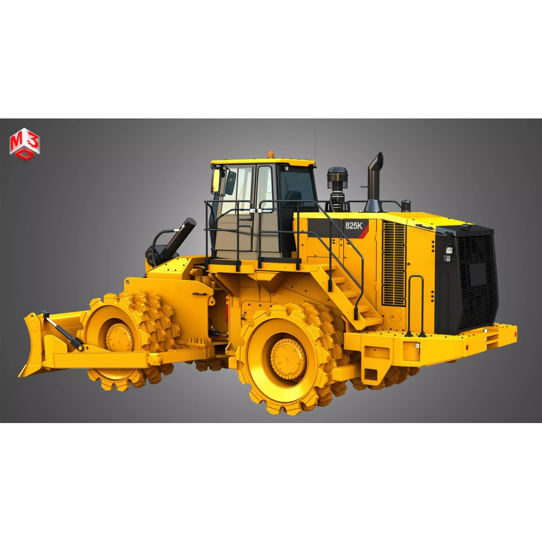 825K Soil Compactor 3D Model – High Poly Game Asset, FBX, PBR - View 19