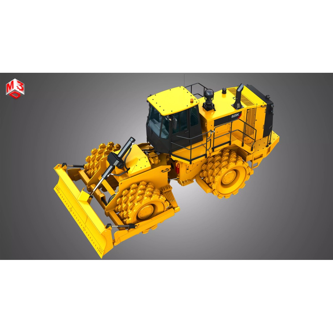 825K Soil Compactor 3D Model – High Poly Game Asset, FBX, PBR - View 20