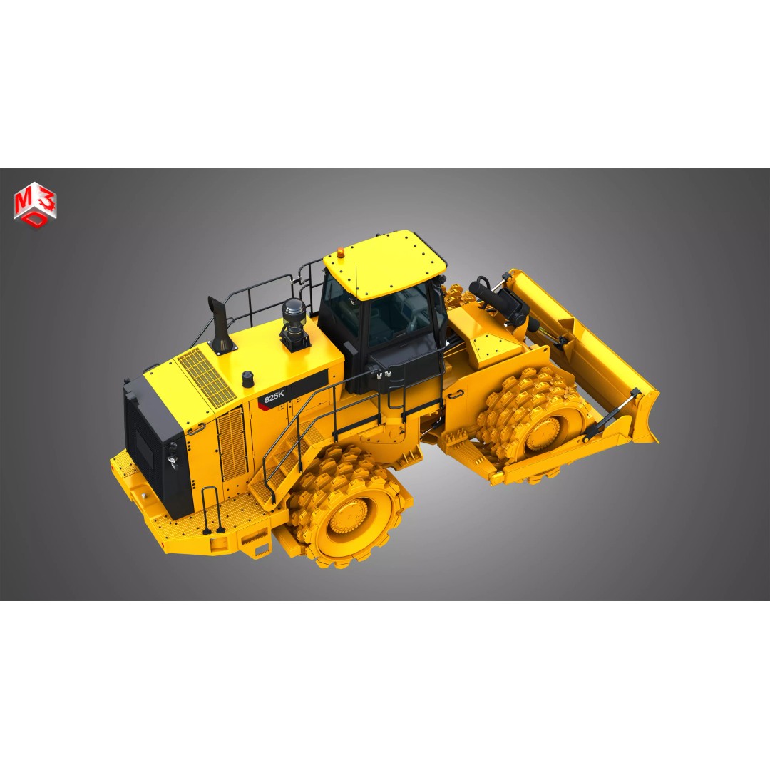825K Soil Compactor 3D Model – High Poly Game Asset, FBX, PBR - View 21