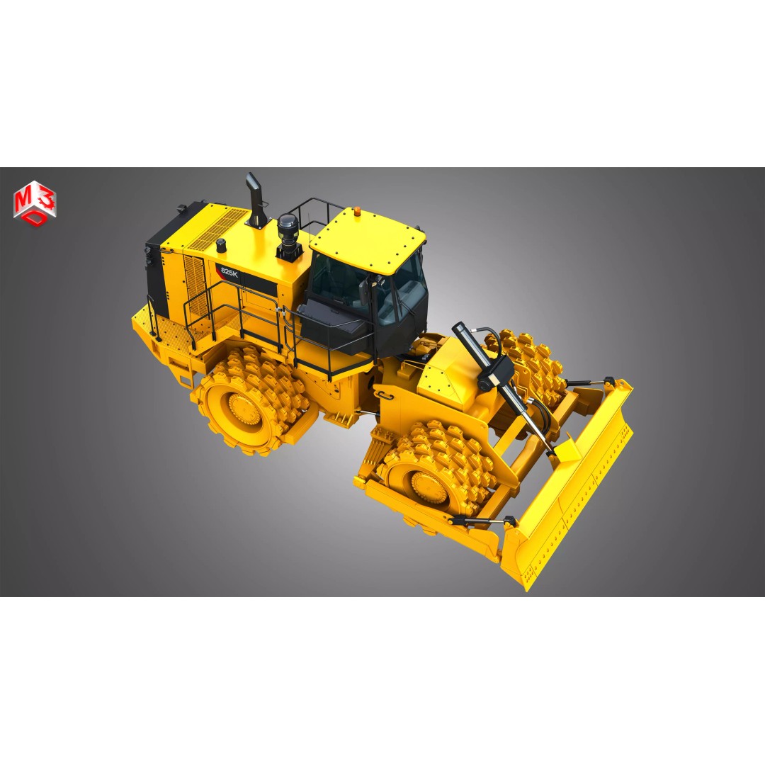 825K Soil Compactor 3D Model – High Poly Game Asset, FBX, PBR - View 22