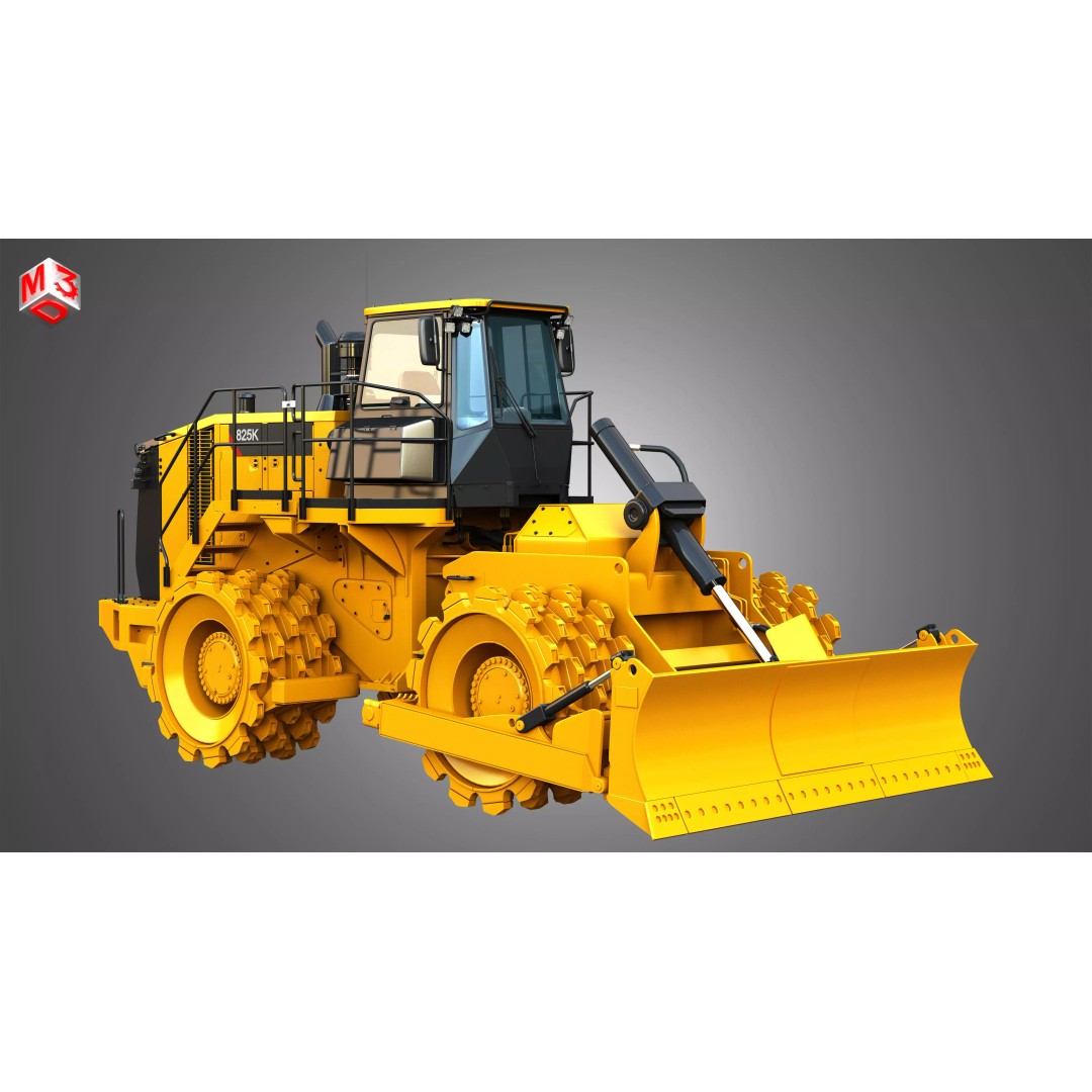 825K Soil Compactor 3D Model – High Poly Game Asset, FBX, PBR - View 4