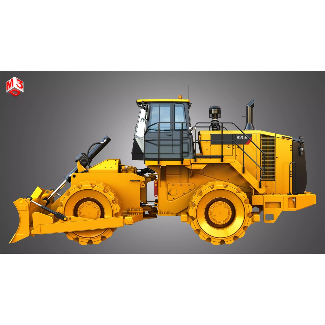 825K Soil Compactor 3D Model – High Poly Game Asset, FBX, PBR - View 6