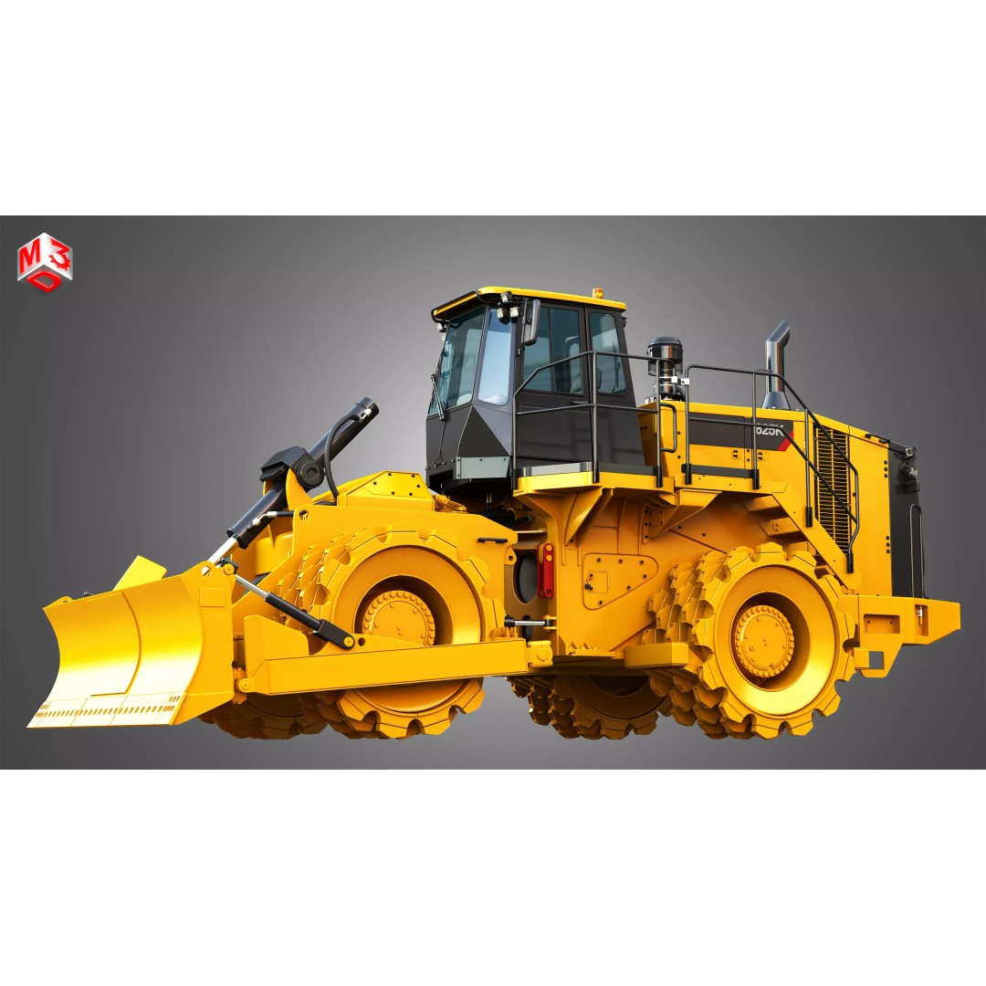 825K Soil Compactor 3D Model – High Poly Game Asset, FBX, PBR - View 8