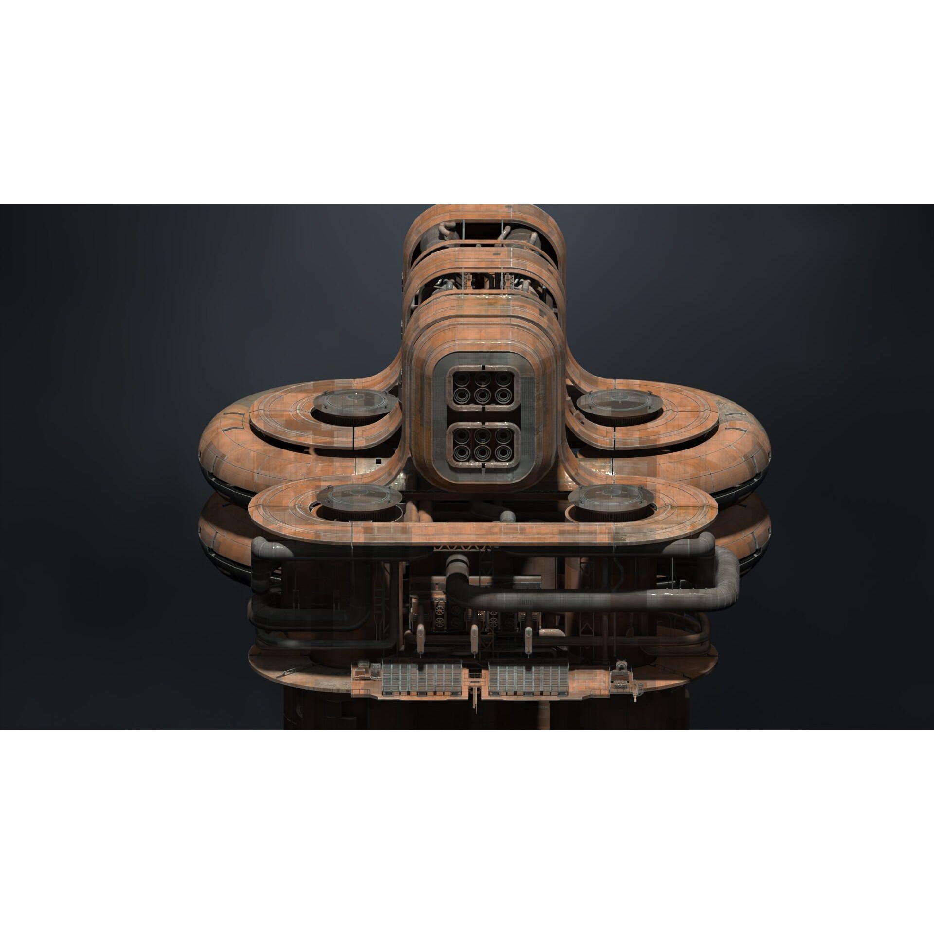 Scifi Megascale Industrial Building - Subdivision Ready 3D Model - View 10