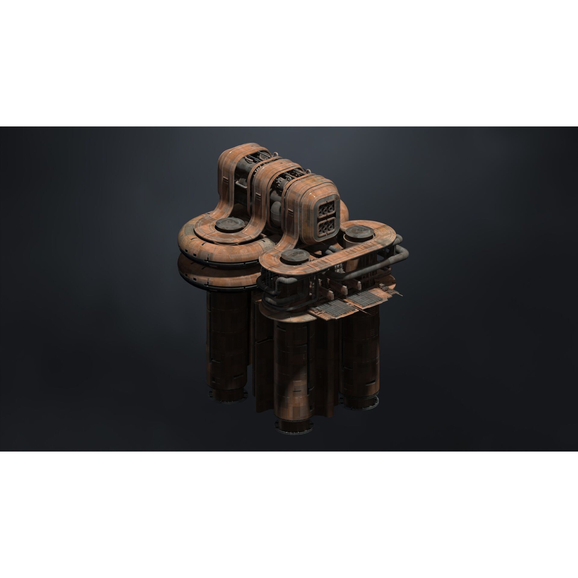 Scifi Megascale Industrial Building - Subdivision Ready 3D Model - View 11