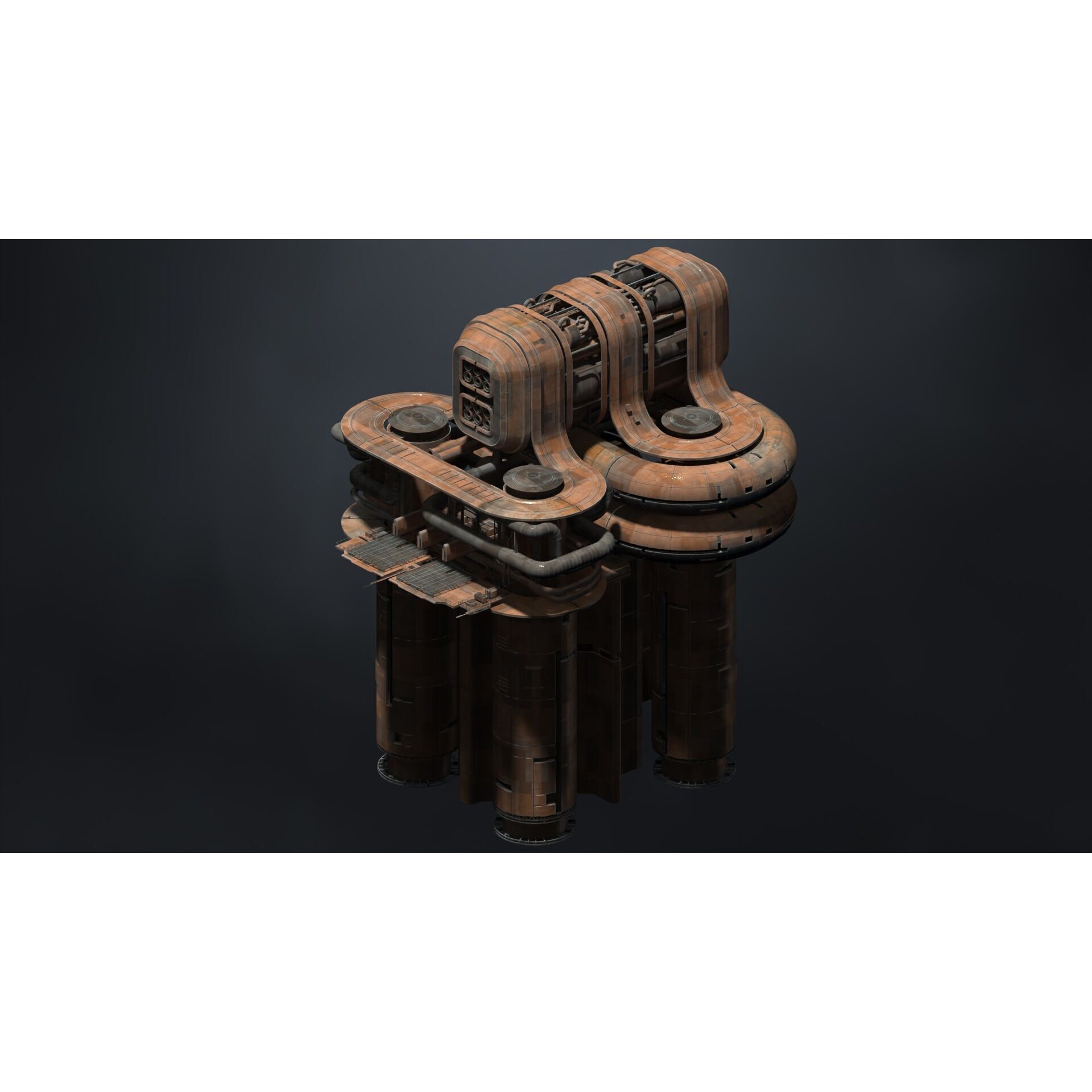 Scifi Megascale Industrial Building - Subdivision Ready 3D Model - View 4