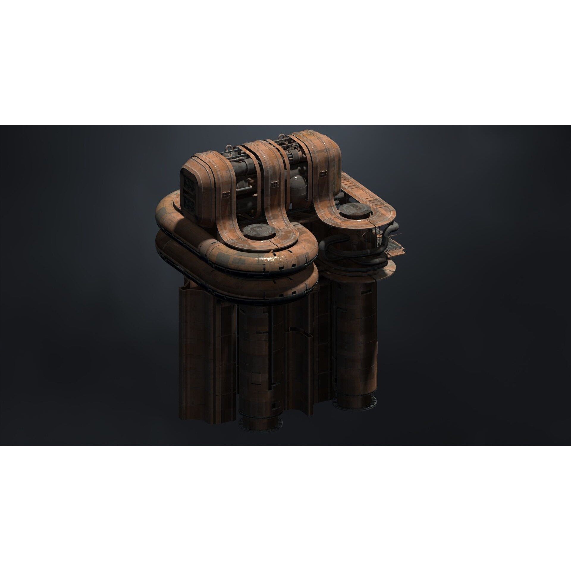 Scifi Megascale Industrial Building - Subdivision Ready 3D Model - View 5