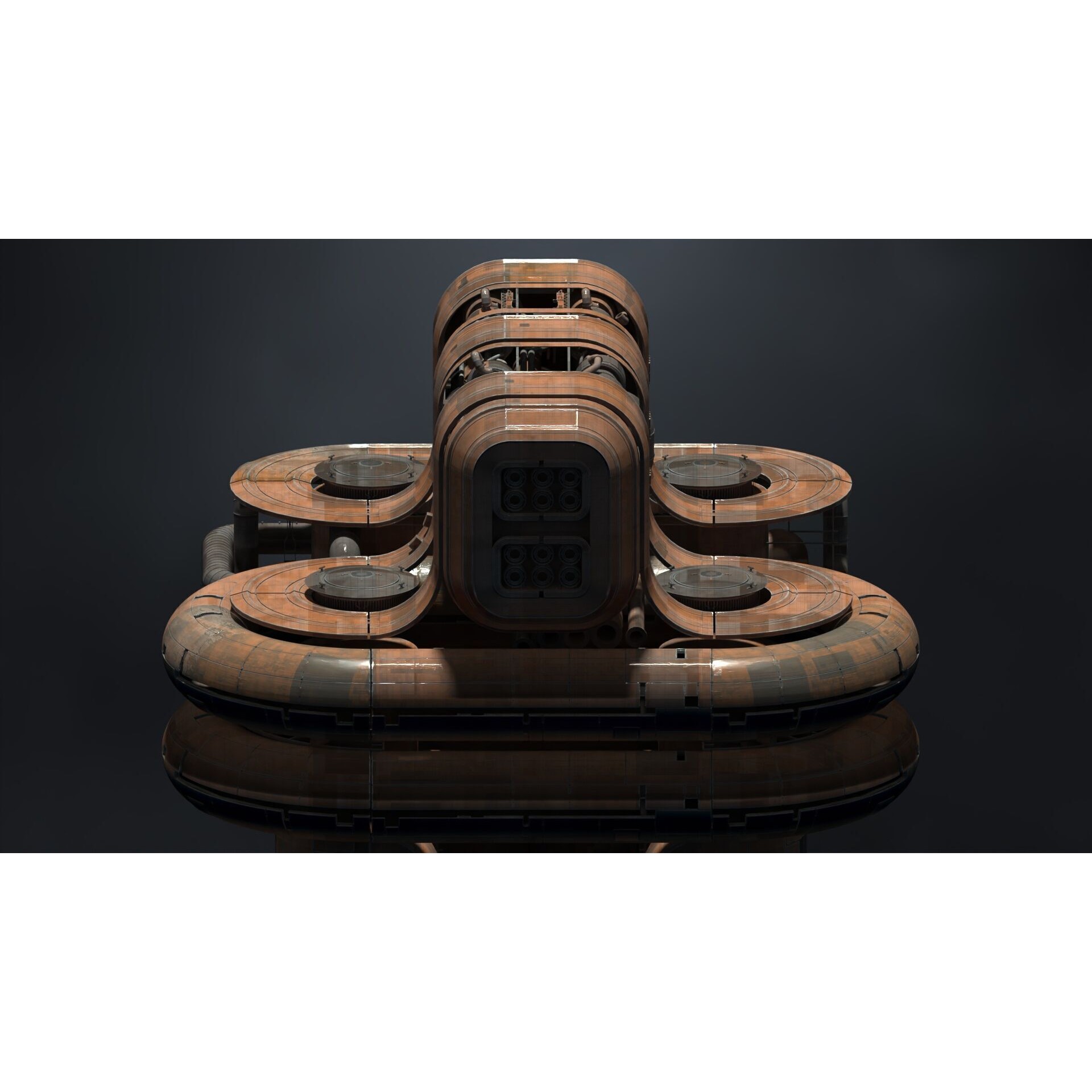 Scifi Megascale Industrial Building - Subdivision Ready 3D Model - View 6