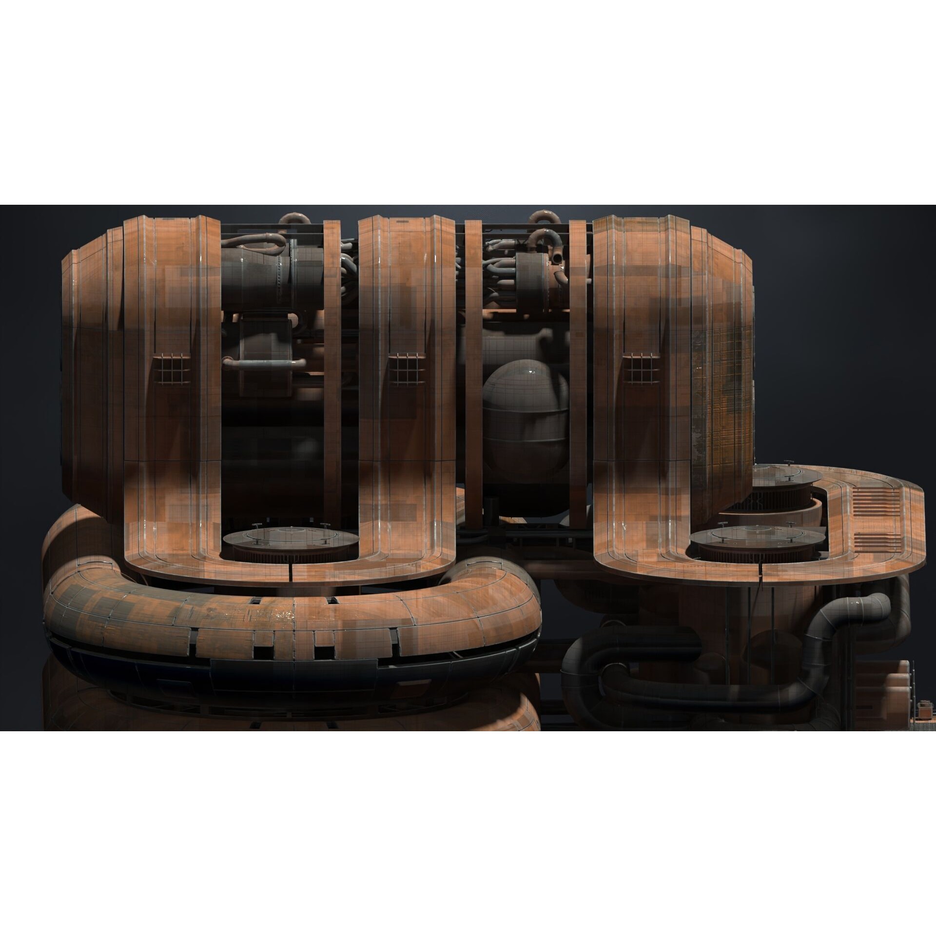 Scifi Megascale Industrial Building - Subdivision Ready 3D Model - View 8