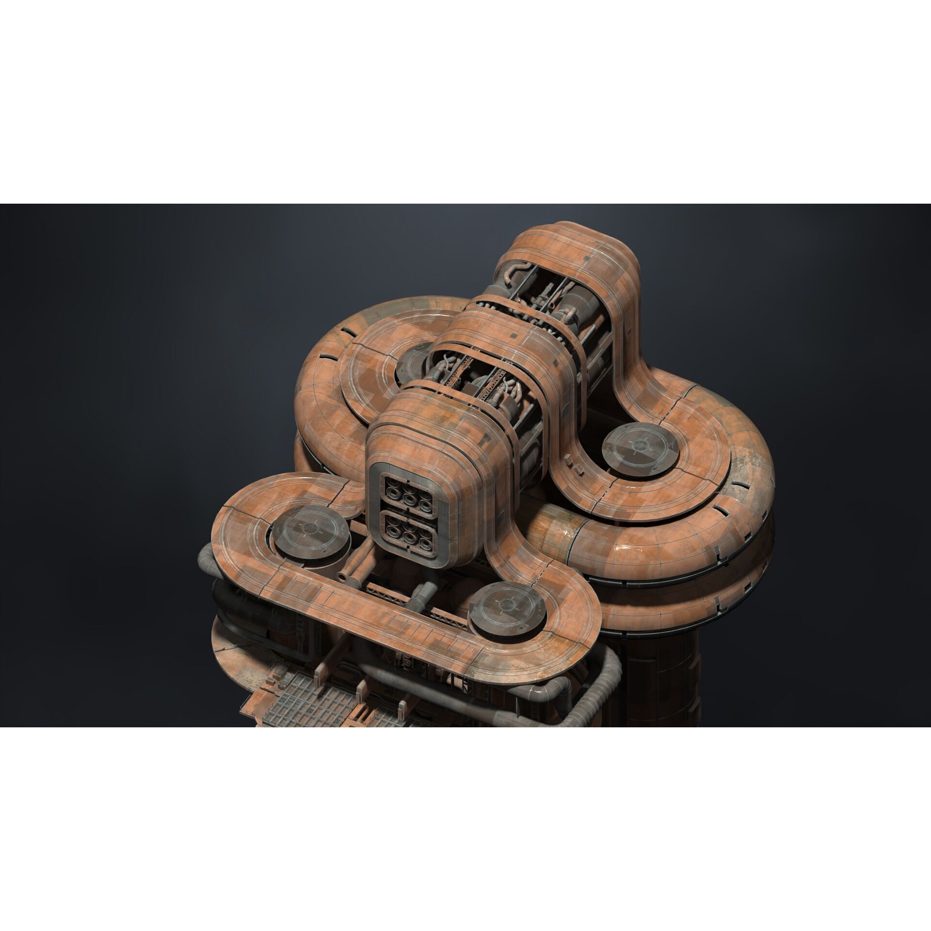 Scifi Megascale Industrial Building - Subdivision Ready 3D Model - View 9