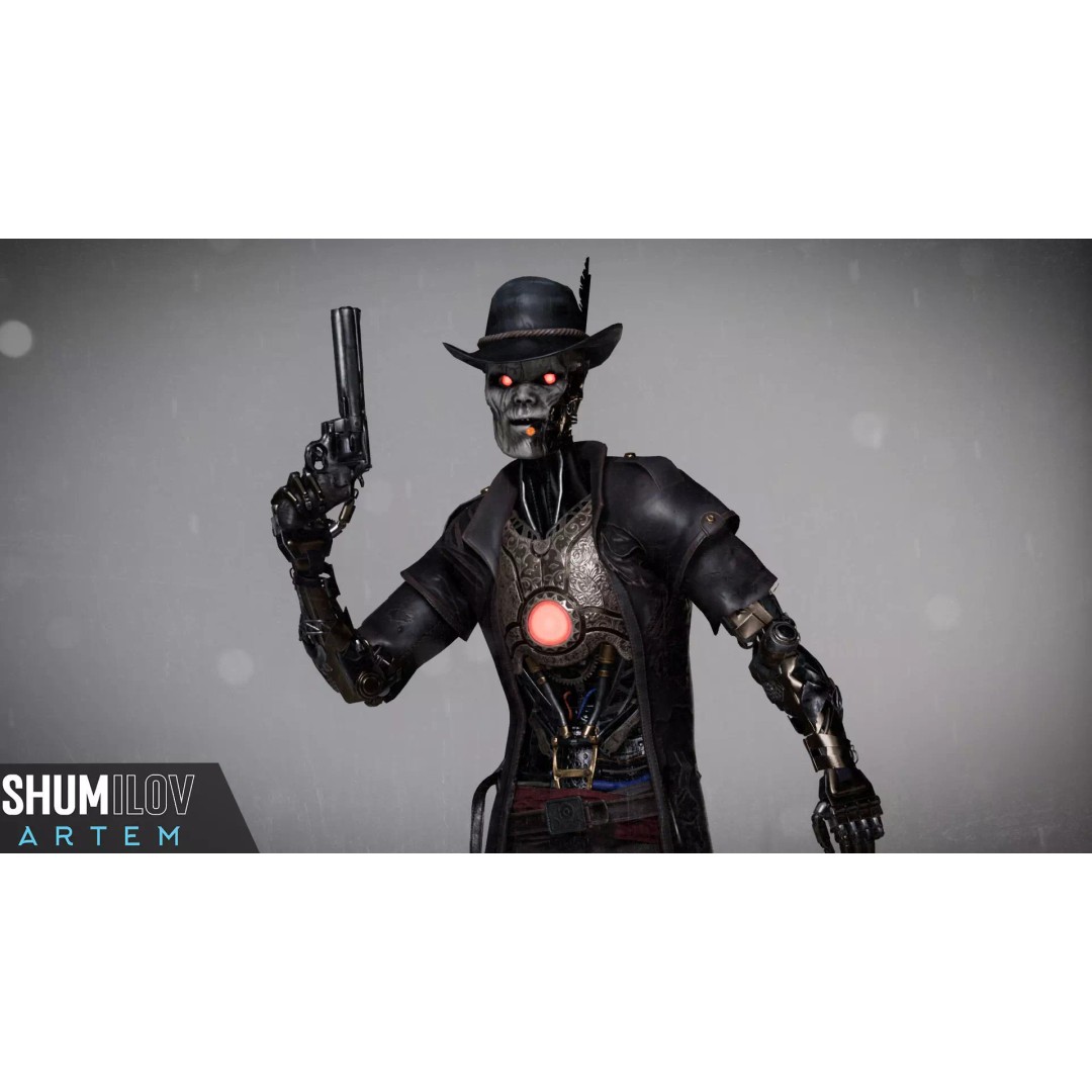 CyborgMech01 3D Model – Low Poly Sci-Fi Character, Rigged & Animated - View 2