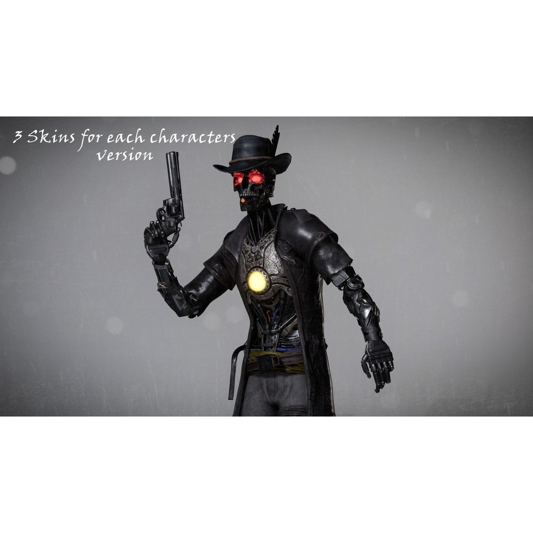CyborgMech01 3D Model – Low Poly Sci-Fi Character, Rigged & Animated - View 9