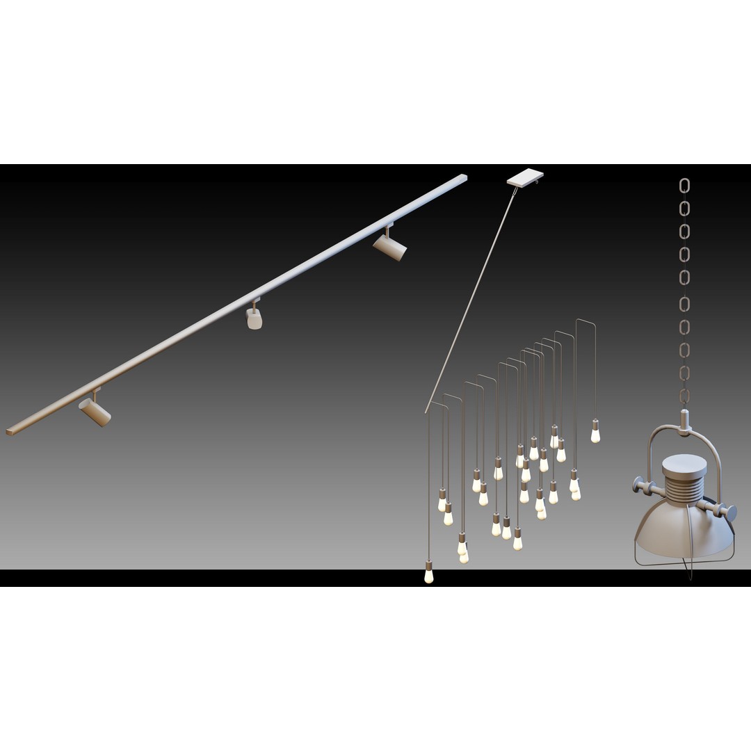 Industrial Lighting 3D Model – High Detail Assets for CG Projects, FBX, Blender