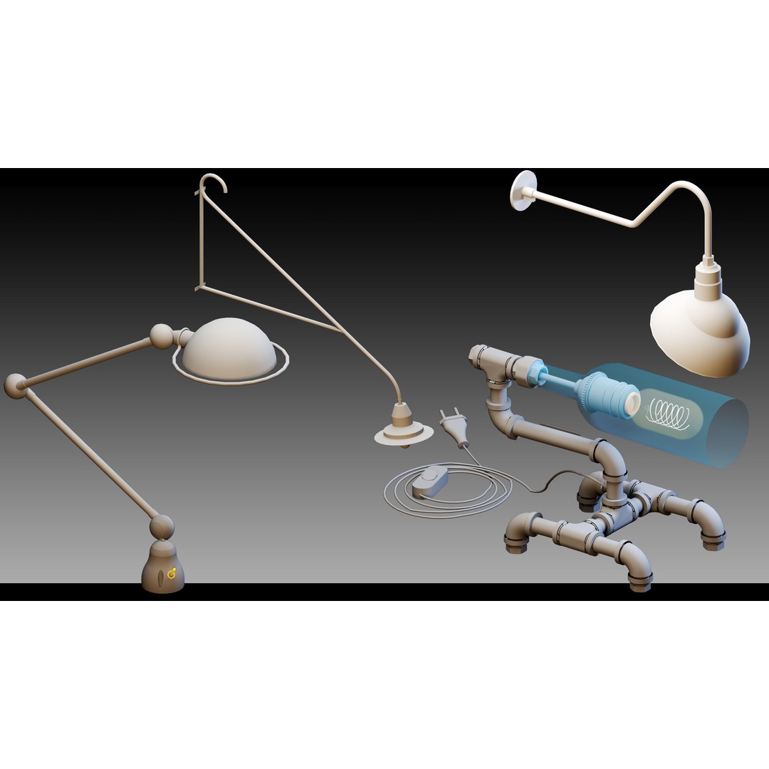 Industrial Lighting 3D Model – High Detail Assets for CG Projects, FBX, Blender - View 10