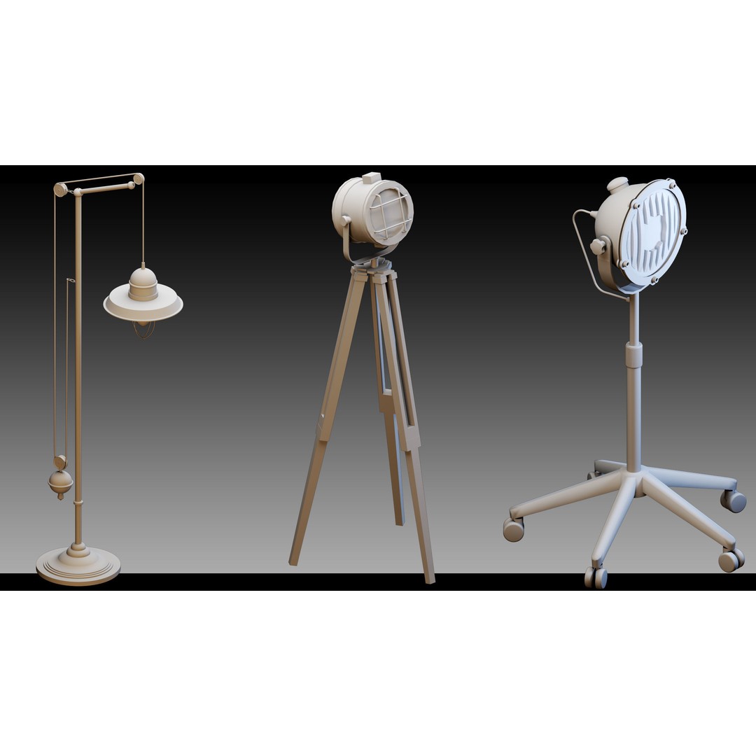 Industrial Lighting 3D Model – High Detail Assets for CG Projects, FBX, Blender - View 15