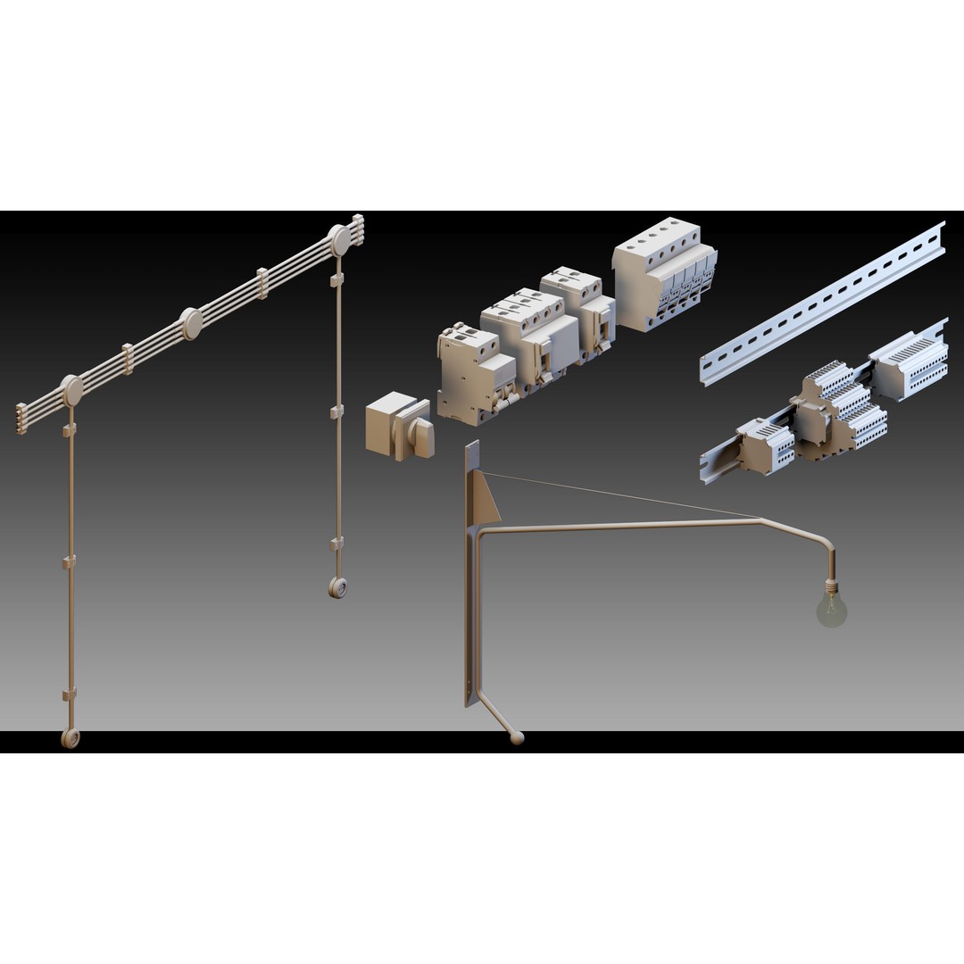 Industrial Lighting 3D Model – High Detail Assets for CG Projects, FBX, Blender - View 8