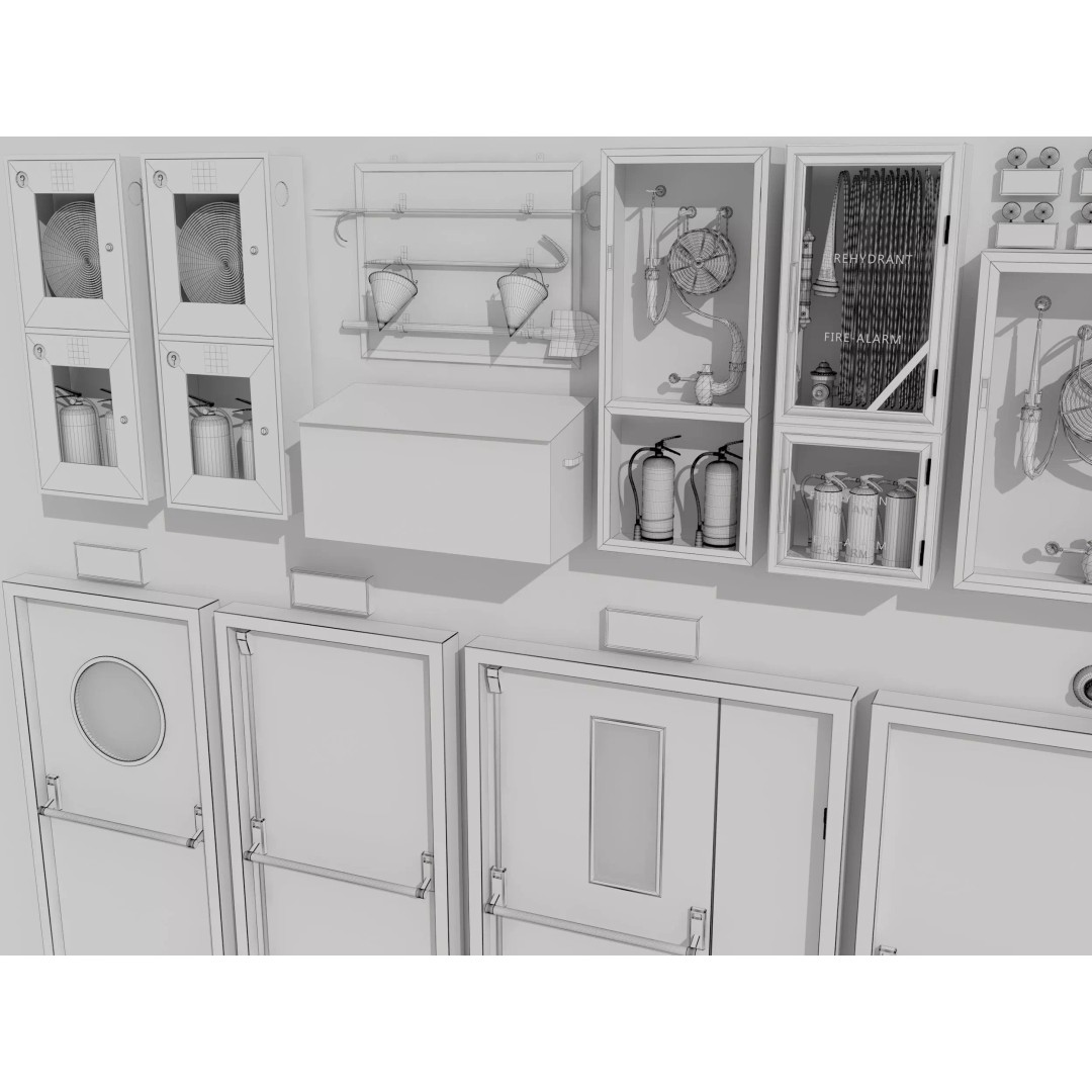 Industrial Doors 3D Model – High Poly Architectural Asset, FBX, OBJ