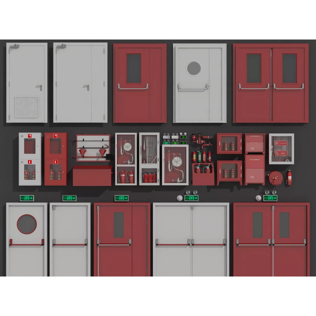 Industrial Doors 3D Model – High Poly Architectural Asset, FBX, OBJ - View 2
