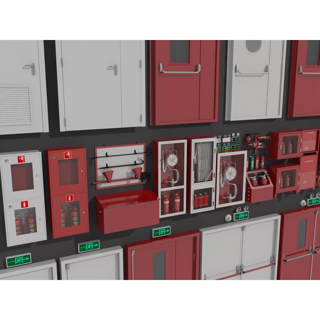 Industrial Doors 3D Model – High Poly Architectural Asset, FBX, OBJ - View 3