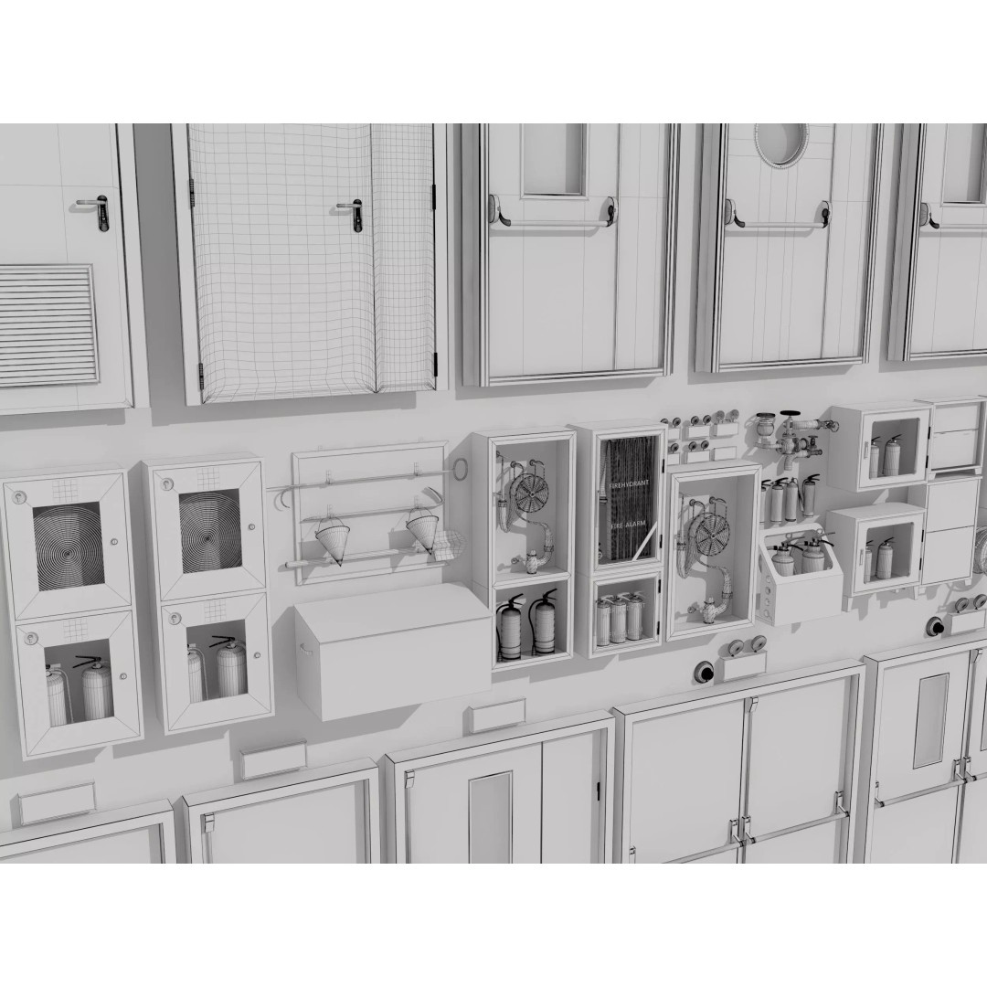 Industrial Doors 3D Model – High Poly Architectural Asset, FBX, OBJ - View 8