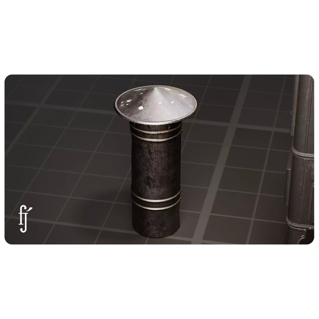 Modular Vintage Cast Iron Wood Stove 3D Model – High Poly PBR Asset, FBX - View 13