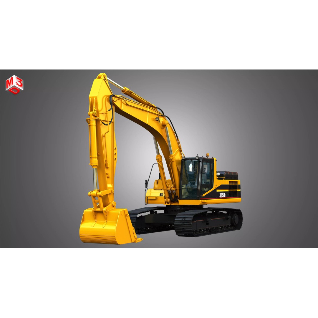 345BL Excavator 3D Model – High Poly PBR Vehicle, FBX, OBJ - View 17