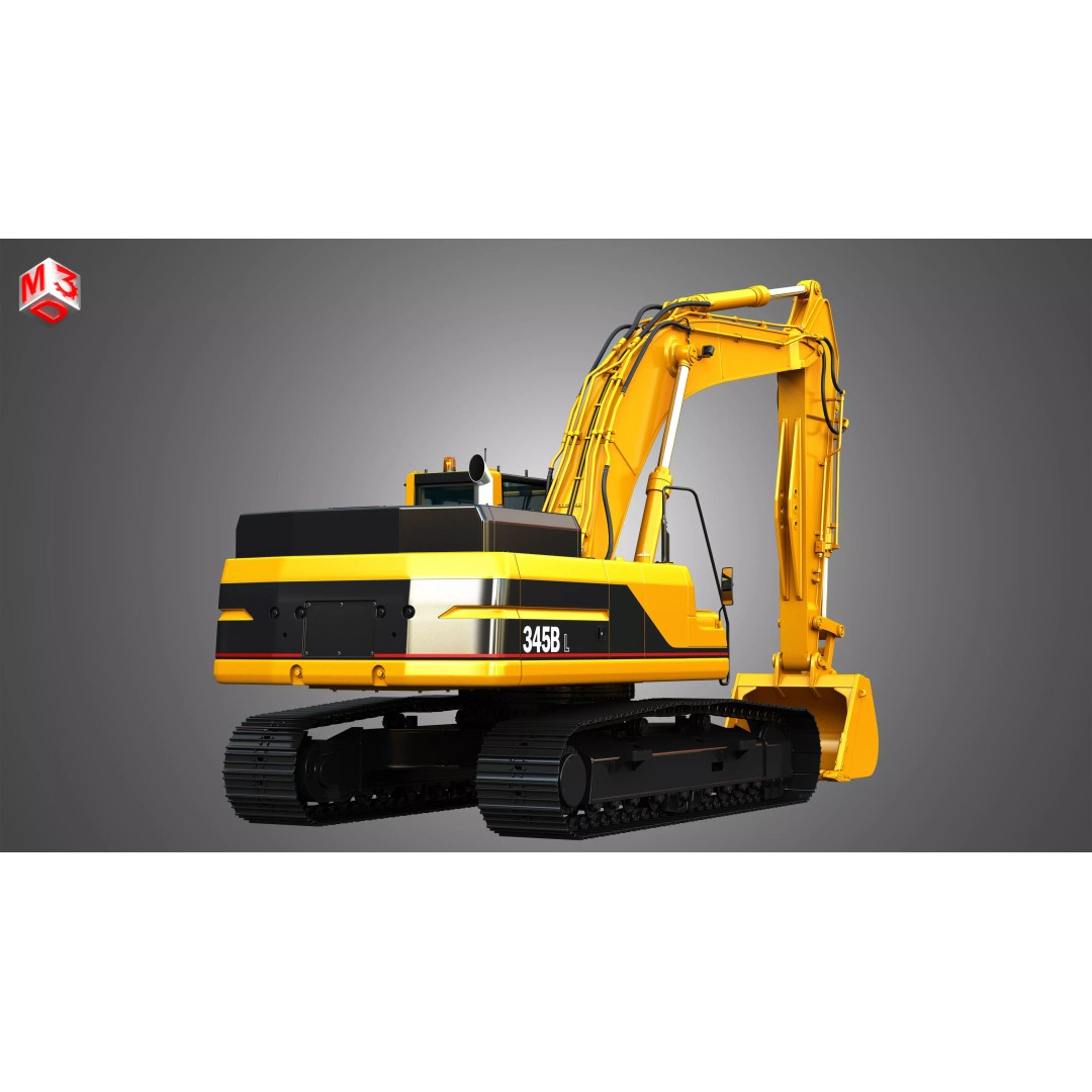 345BL Excavator 3D Model – High Poly PBR Vehicle, FBX, OBJ - View 18