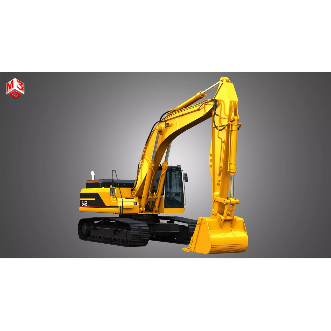 345BL Excavator 3D Model – High Poly PBR Vehicle, FBX, OBJ - View 19