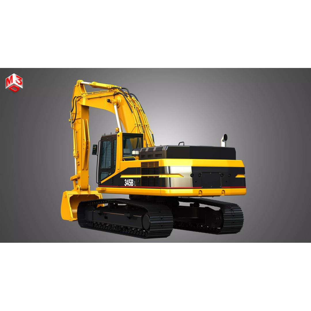345BL Excavator 3D Model – High Poly PBR Vehicle, FBX, OBJ - View 20