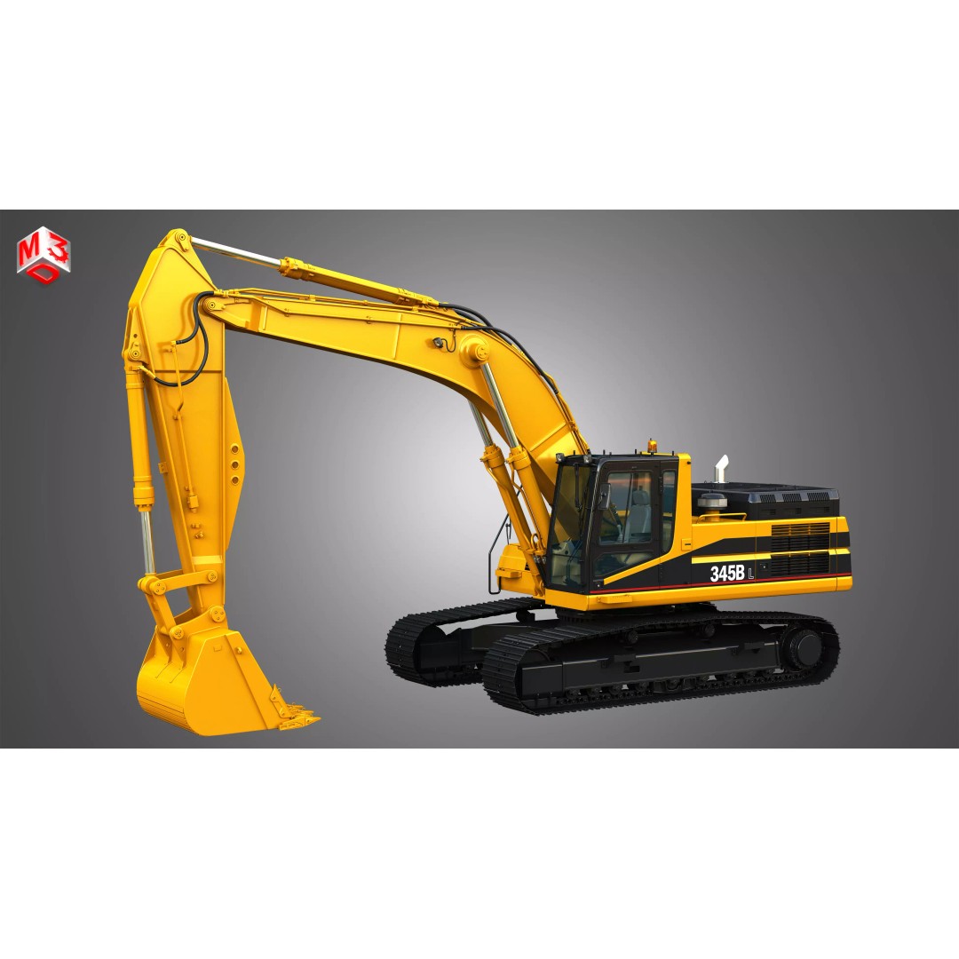 345BL Excavator 3D Model – High Poly PBR Vehicle, FBX, OBJ - View 21