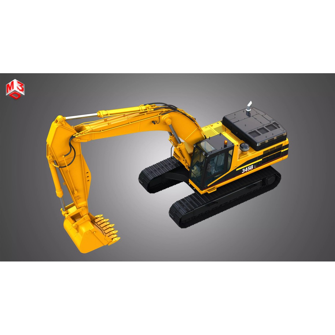 345BL Excavator 3D Model – High Poly PBR Vehicle, FBX, OBJ - View 25