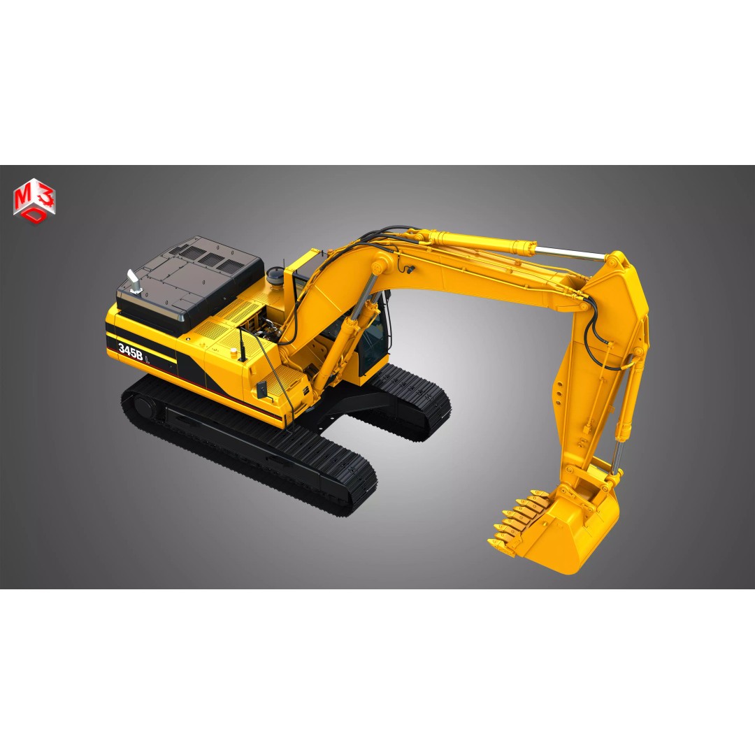 345BL Excavator 3D Model – High Poly PBR Vehicle, FBX, OBJ - View 27
