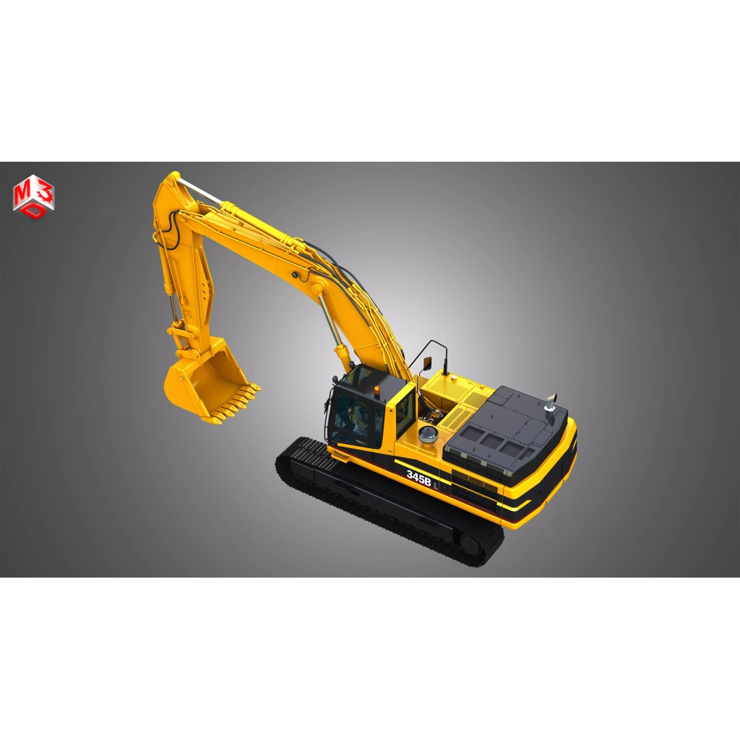 345BL Excavator 3D Model – High Poly PBR Vehicle, FBX, OBJ - View 28