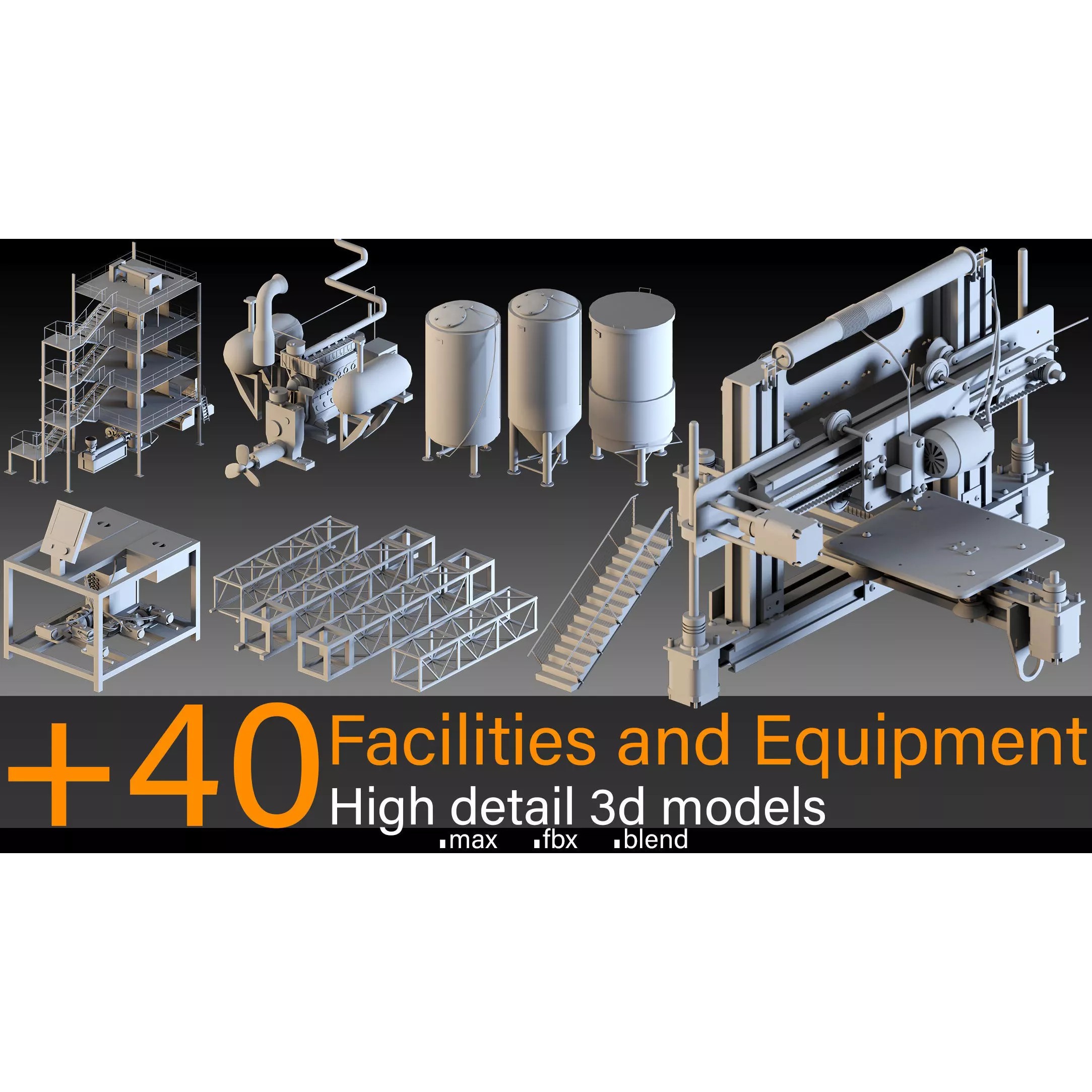 Facilities and Equipment - High Detail 3D Model - View 2