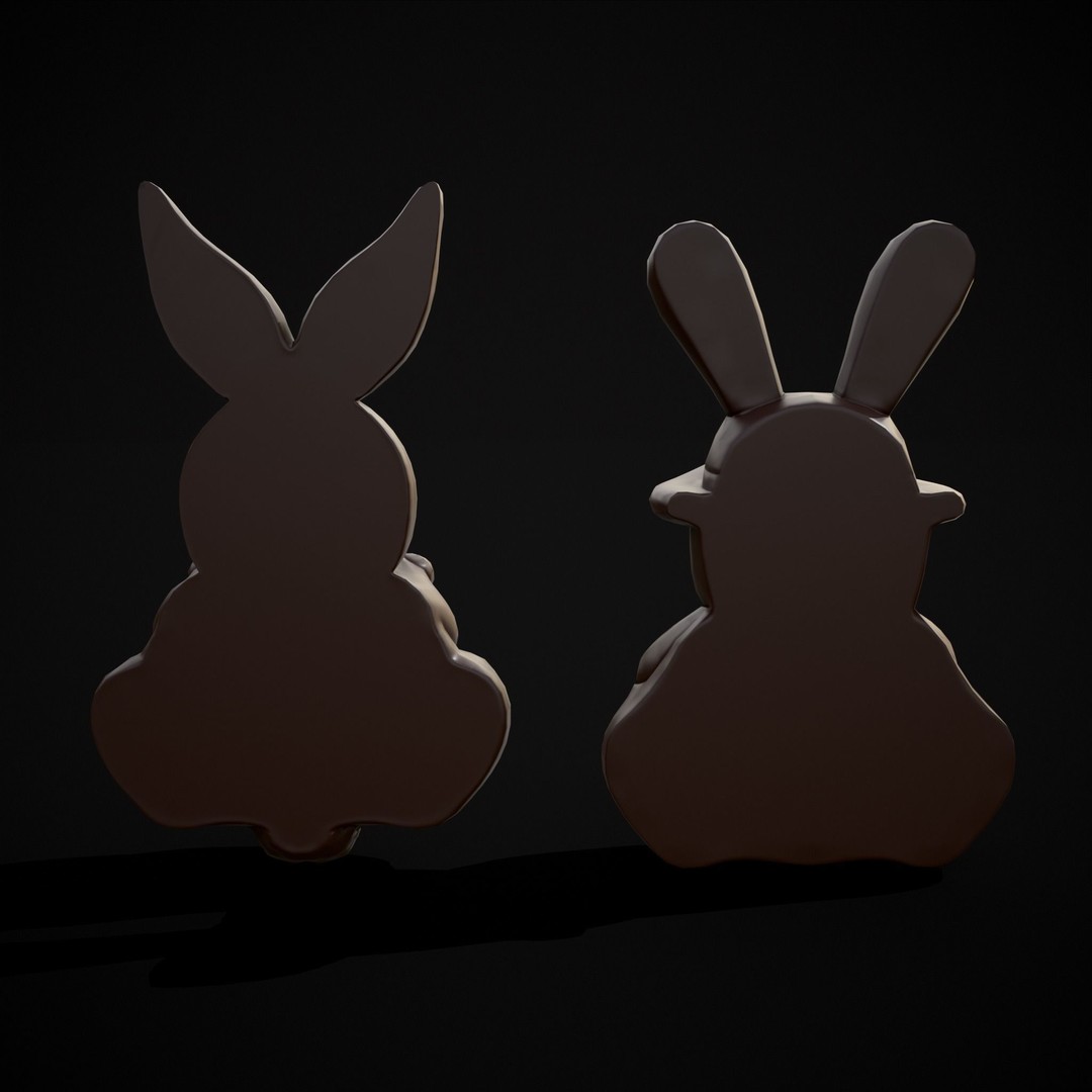 Easter Bunnies 3D Model – Low Poly PBR Game Asset, FBX & OBJ - View 10